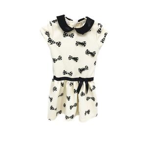 Blueberi Boulevard Girls' Short Sleeve 3D Bow Drop Waist Knit Dress Size 6X